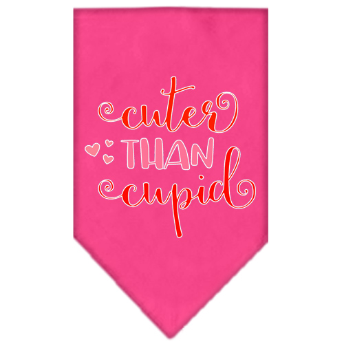 Cuter Than Cupid Screen Print Bandana Bright Pink Large